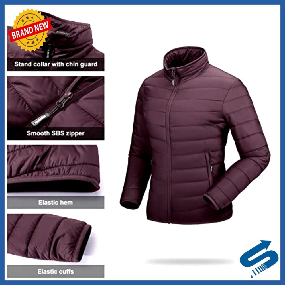 Packable Full-Zip Puffer Jacket Insulated Quilted… - image 5